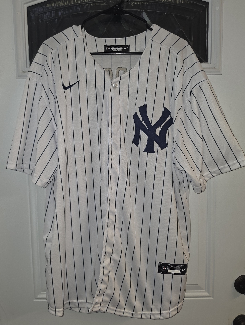 Nike New York Yankees White Pinstripe Baseball Jersey "NWOT"